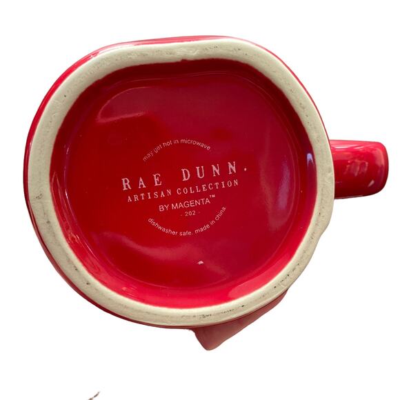 Rae Dunn Christmas Mug Red Ho Ho Ho Santa Words Magenta 16 oz Artisan Co - Picture 6 of 11